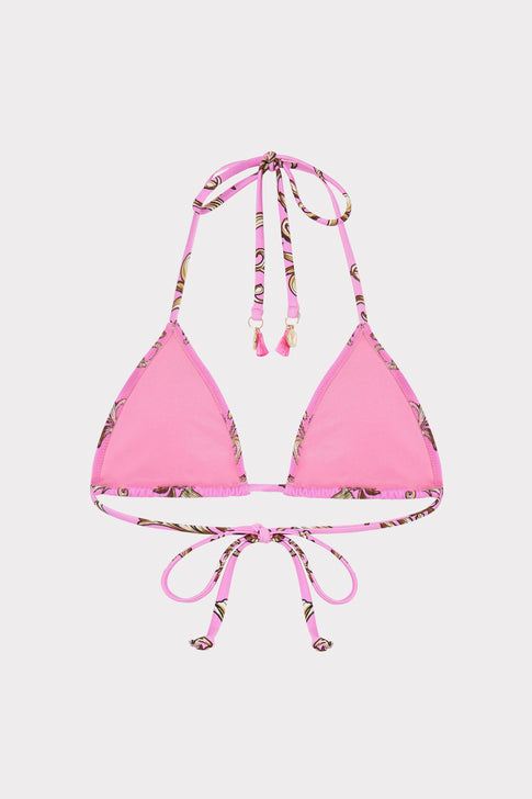 Milly Chain Print Bikini Top Pink Multi Image 4 of 4