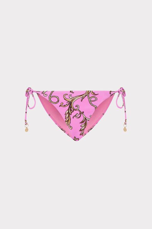 Milly Chain Print Bikini Bottom Pink Multi Image 1 of 4