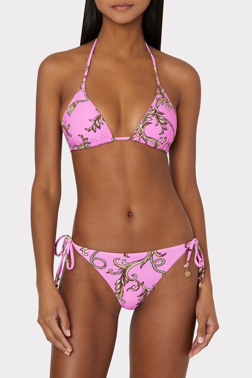 Milly Chain Print Bikini Bottom In Pink Multi - MILLY in Pink Multi