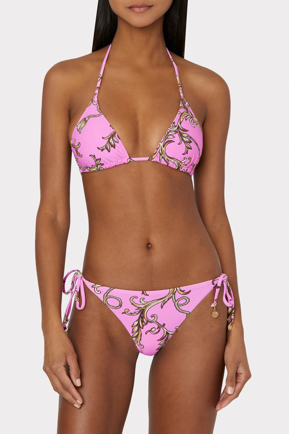 Contrast trim high-coverage bikini briefs