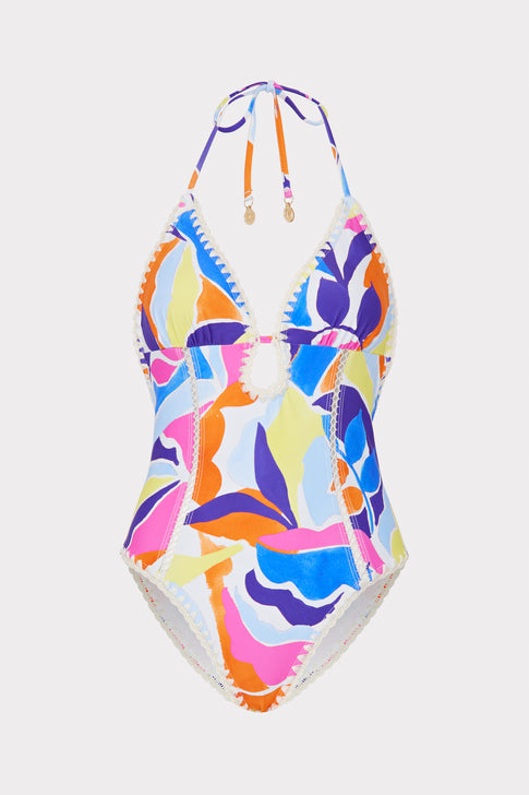Painted Bloom Cut Out One Piece