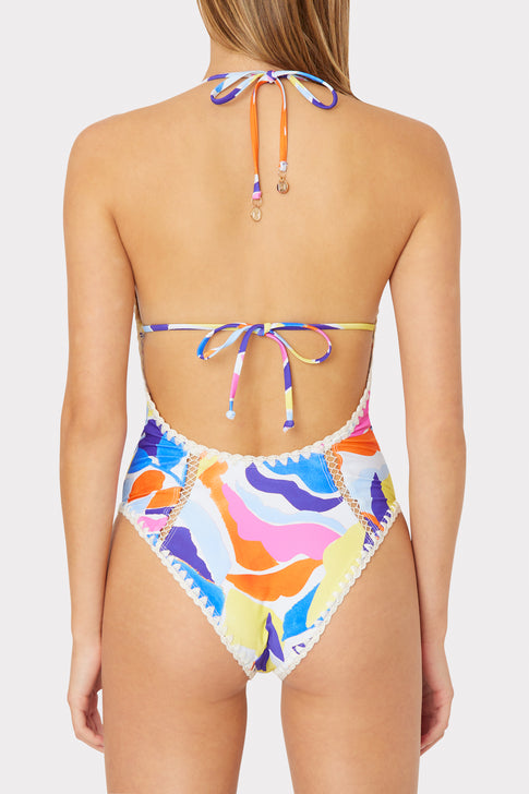 Painted Bloom Cut Out One Piece