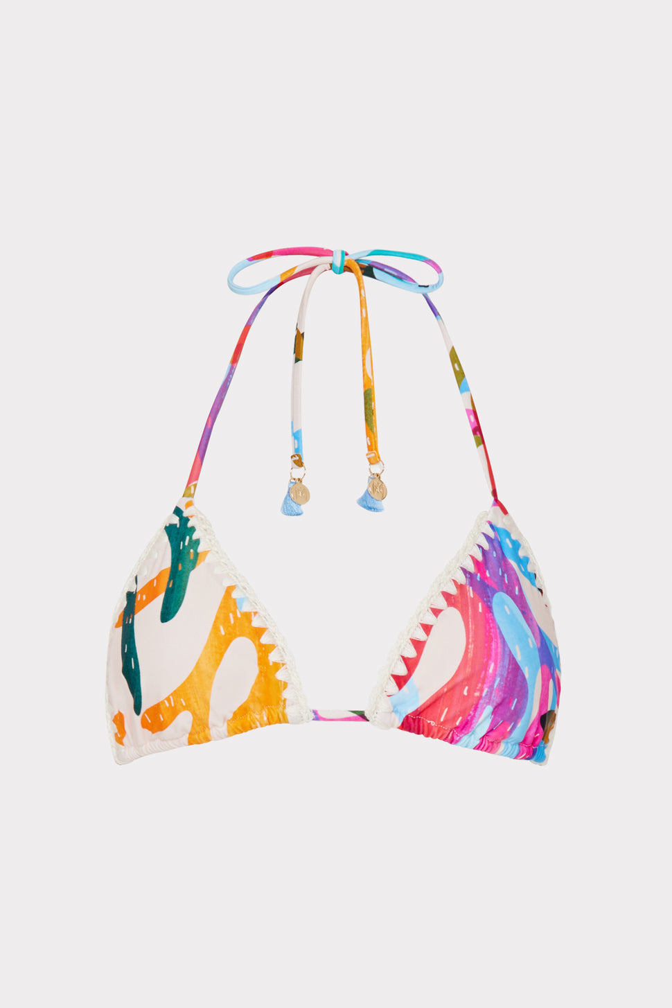 Women's Multi Color Rainbow Print String Bikini Top | MILLY