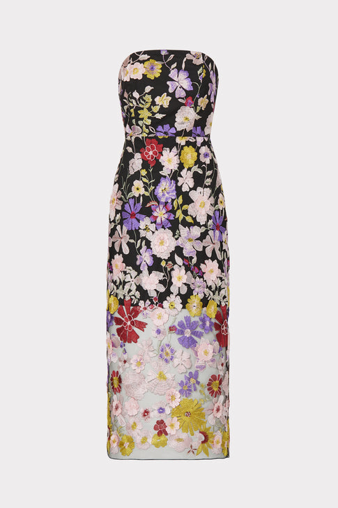 Multi Floral Embroidery Dress