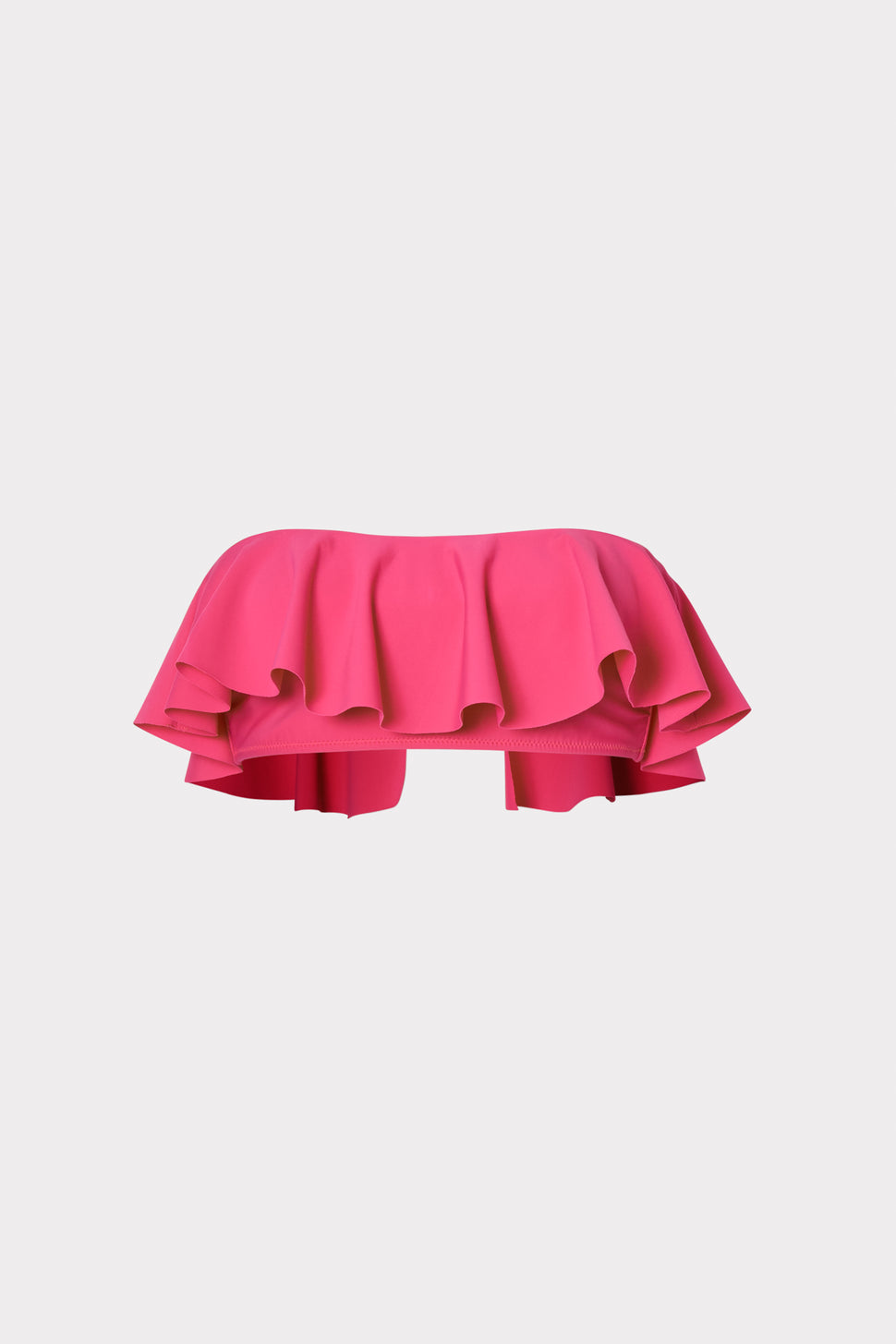 Women's Ruffle Pink Bandeau Bikini Top | MILLY