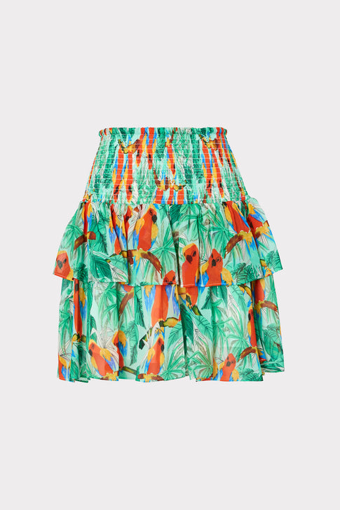 Wyatt Parrot Print Skirt