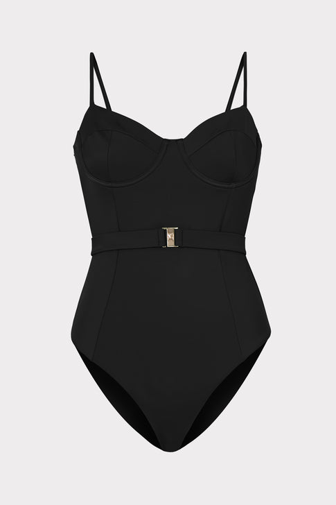 Solid Belted One Piece
