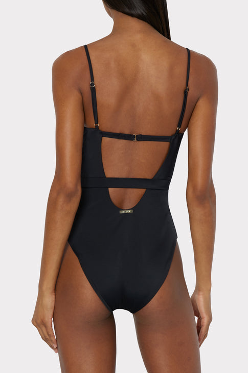 Solid Belted One Piece Black Image 4 of 4