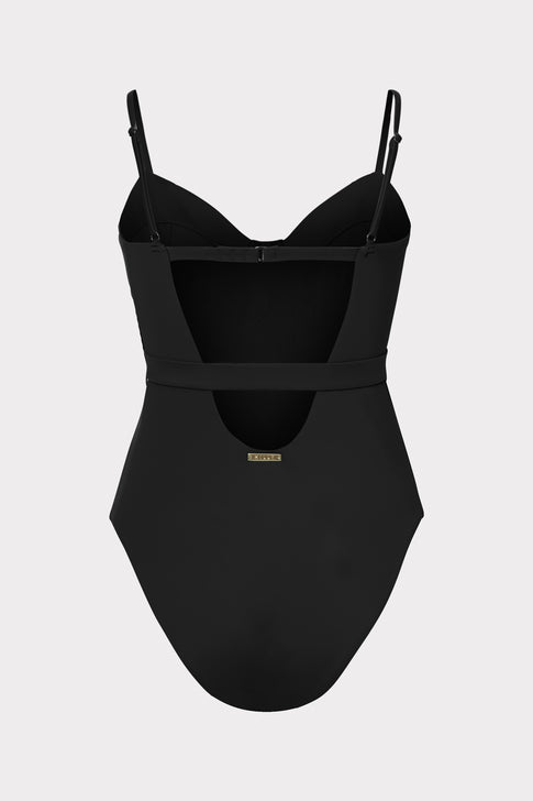 Solid Belted One Piece
