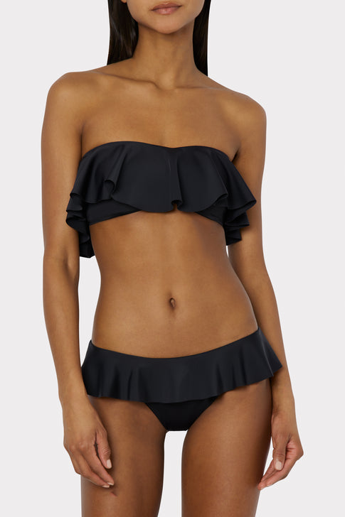 Milly Women's Textured Bikini Bottom - Black - Size Large