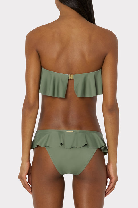 Women's Ruffle Green Bikini Bottom