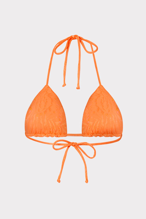 Milly Women's Ojal Tiger Jacquard Triangle Bikini Top Melon