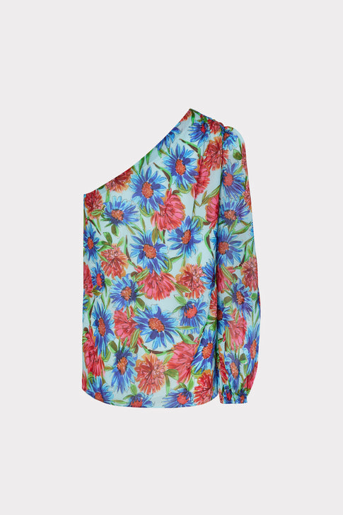 Emilia Painted Dahlia Print Top