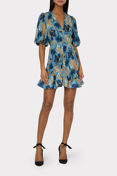 Elle Pleated Print Dress