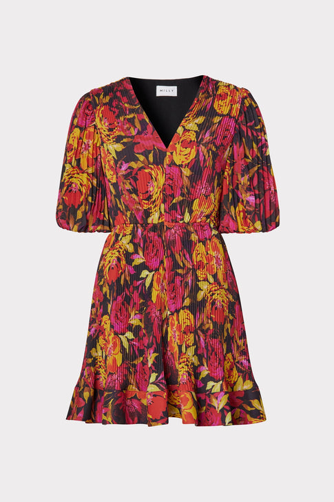 Elle Pleated Print Dress