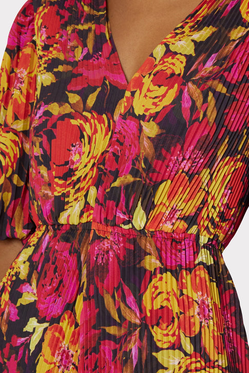 Elle Pleated Print Dress