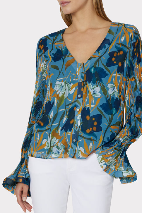 Greer Watercolor Azalea Top
