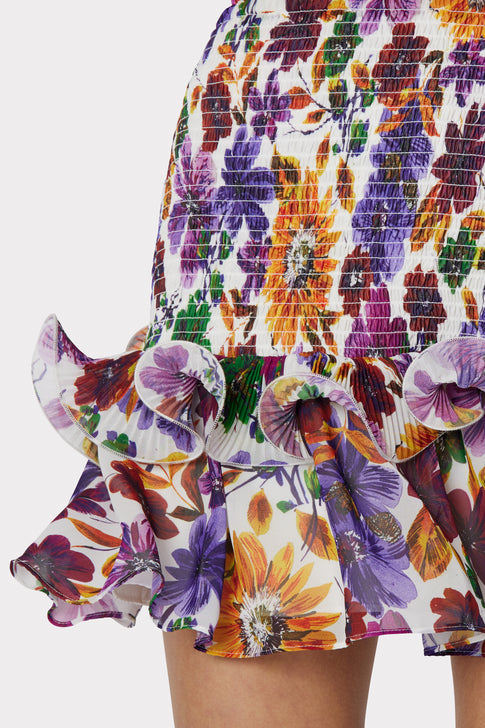 Gema Wildflower Garden Print Mini Skirt