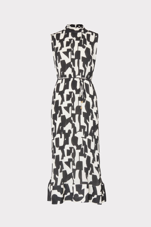 Melina Geo Print Pleated Dress