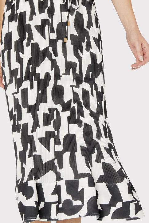 Melina Geo Print Pleated Dress