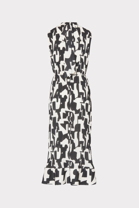 Melina Geo Print Pleated Dress