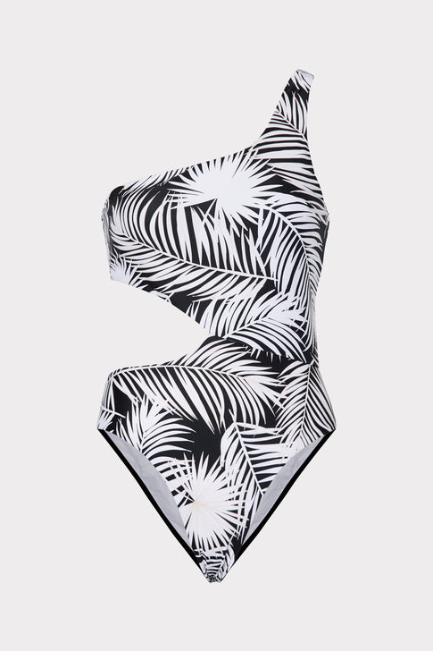 Palm Print Miranda One Piece With Cutout