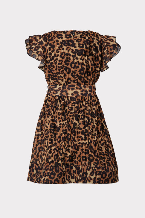 Milly Minis Liv Leopard Print Pleated Dress