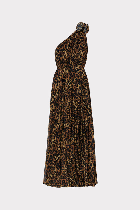 Gina Leopard Pleated Dress