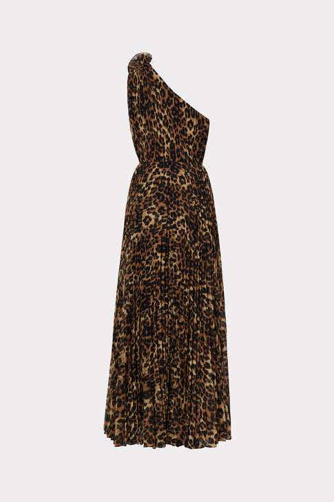 Gina Leopard Pleated Dress