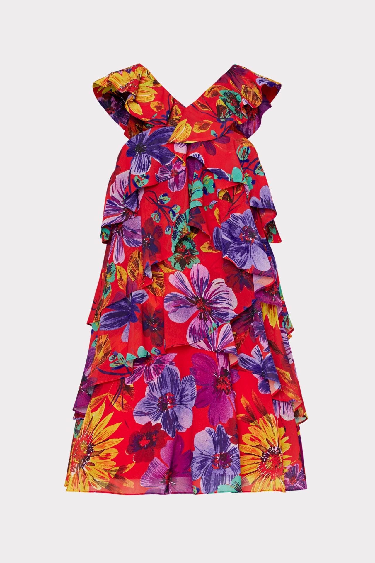 Wild Flowers Printed Tie-Strap Cami Midi Dress - Retro, Indie and