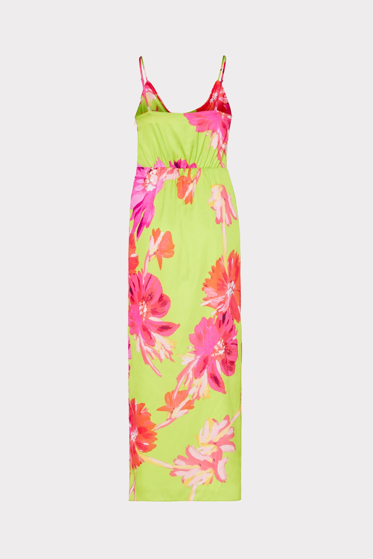 Lillana Floating Cosmos Maxi Dress in Chartreuse Multi Floral Print | MILLY
