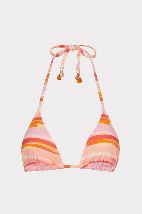 Sunset Stripe Triangle Bikini Top