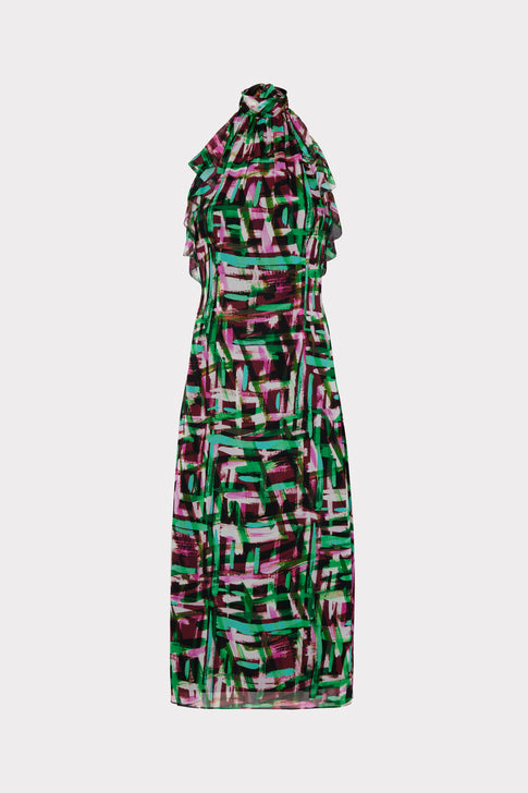 Hera Neon Brushstroke Print Dress