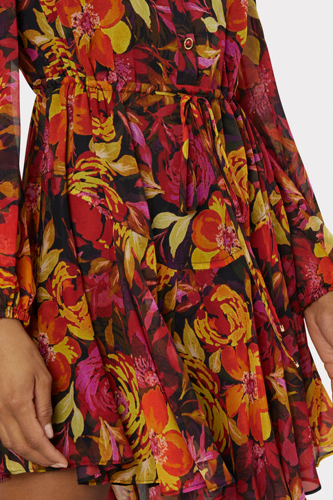 Reina Fall Foliage Print Dress