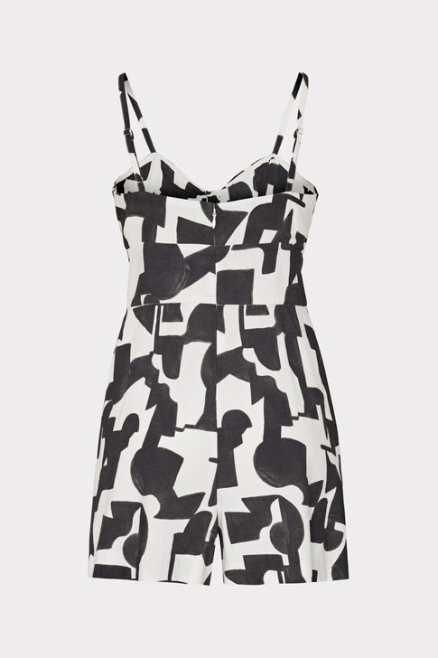 Anya Modern Geo Linen Romper