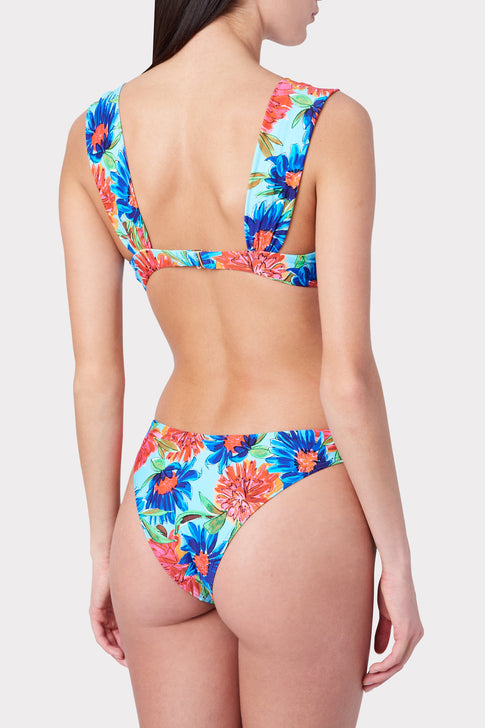 Painted Dahlia Print Underwire Bikini Top
