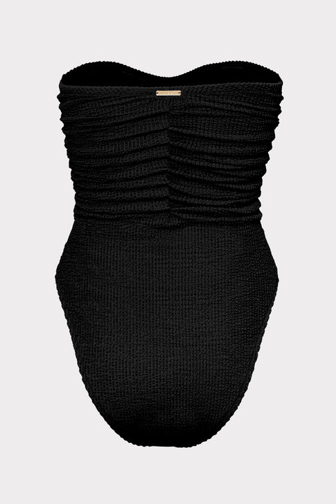 Textured Ruched One-Piece