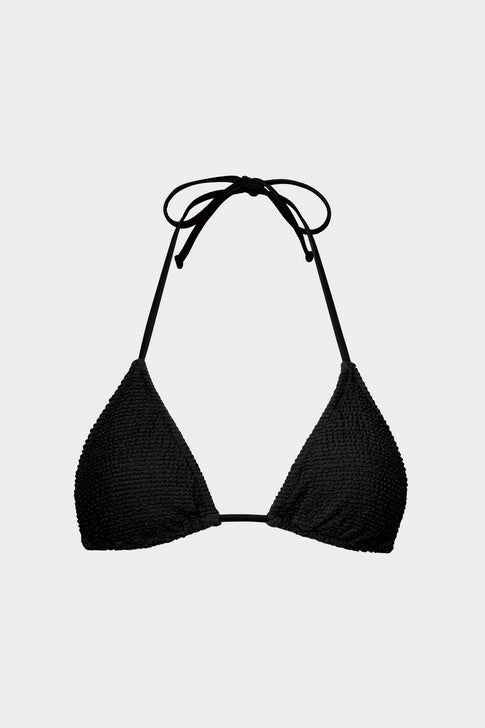 Textured Triangle Bikini Top Black Image 1 of 4