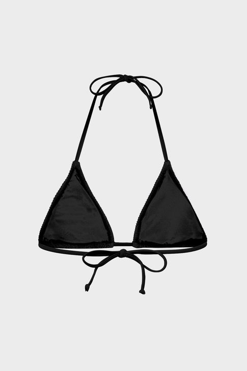 Textured Triangle Bikini Top Black Image 4 of 4
