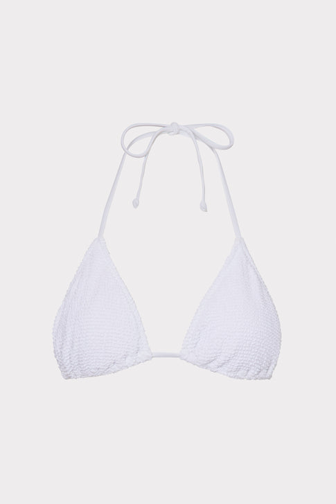 Textured Triangle Bikini Top White Image 1 of 4