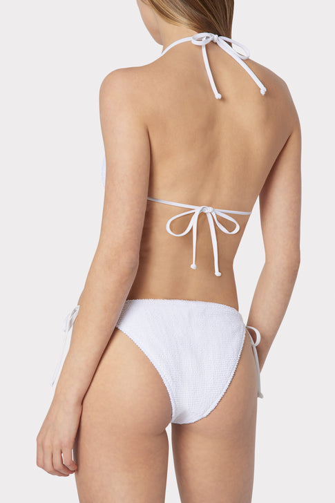 Textured Triangle Bikini Top White Image 3 of 4