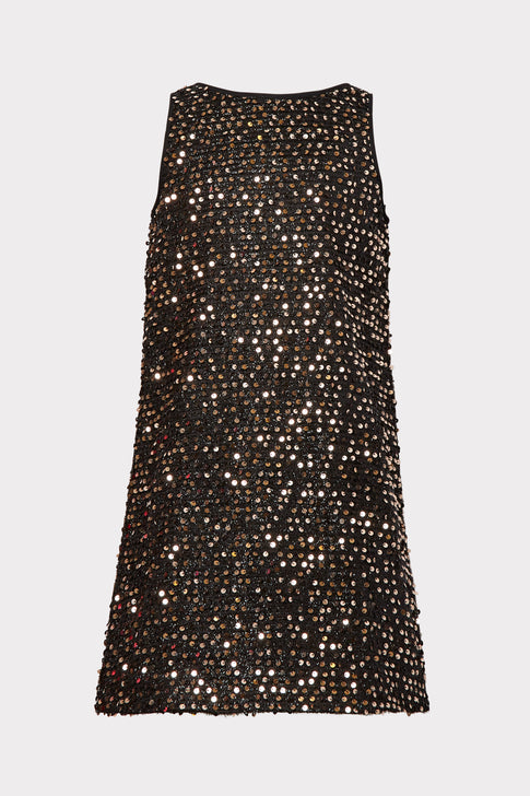 Milly Minis Tinsel Sequins Angular Shift Dress