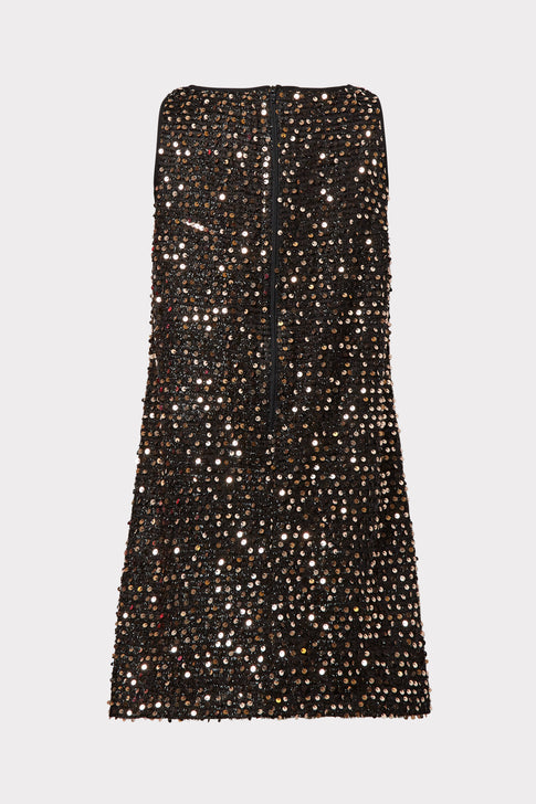 Milly Minis Tinsel Sequins Angular Shift Dress