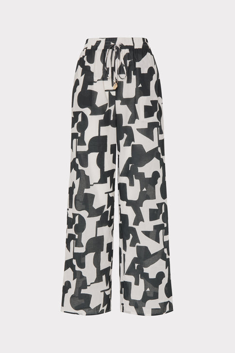 Modern Geo Cotton Voile Track Pant