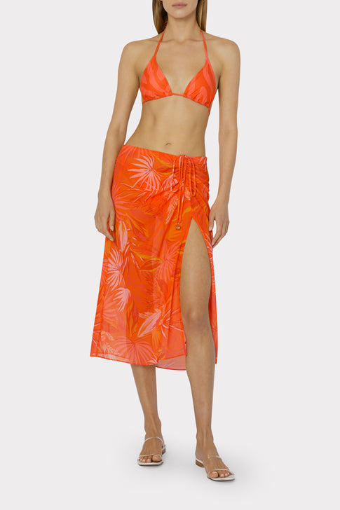 Diana Tropical Palm Ruched Skirt