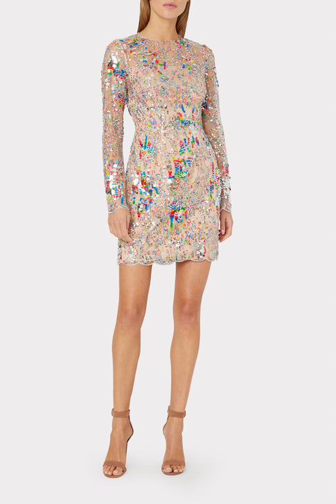 Leona Multi Color Sequins Dress Confetti Image 2 of 4