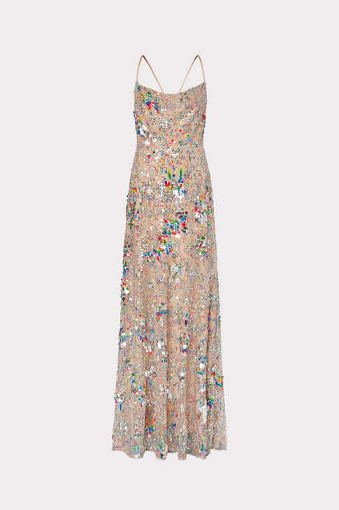 Odetta Multi Color Sequins Dress Confetti Image 1 of 4