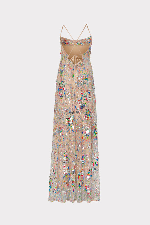 Odetta Multi Color Sequins Dress Confetti Image 4 of 4