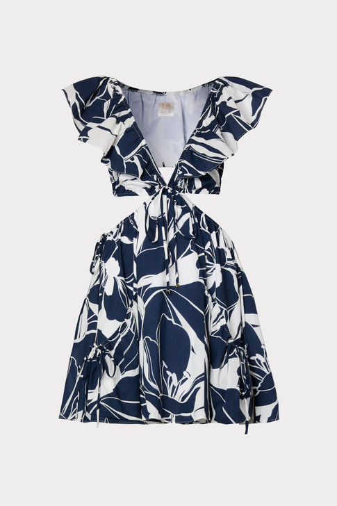Delilah Stencil Floral Voile Dress