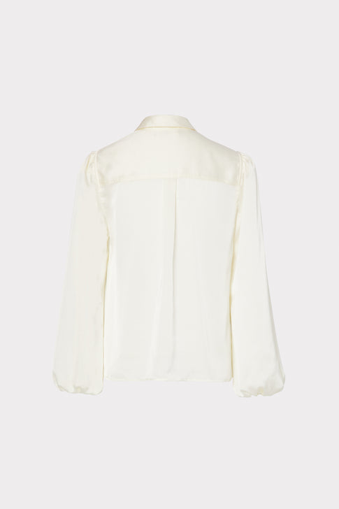Karson Satin Wrap Blouse